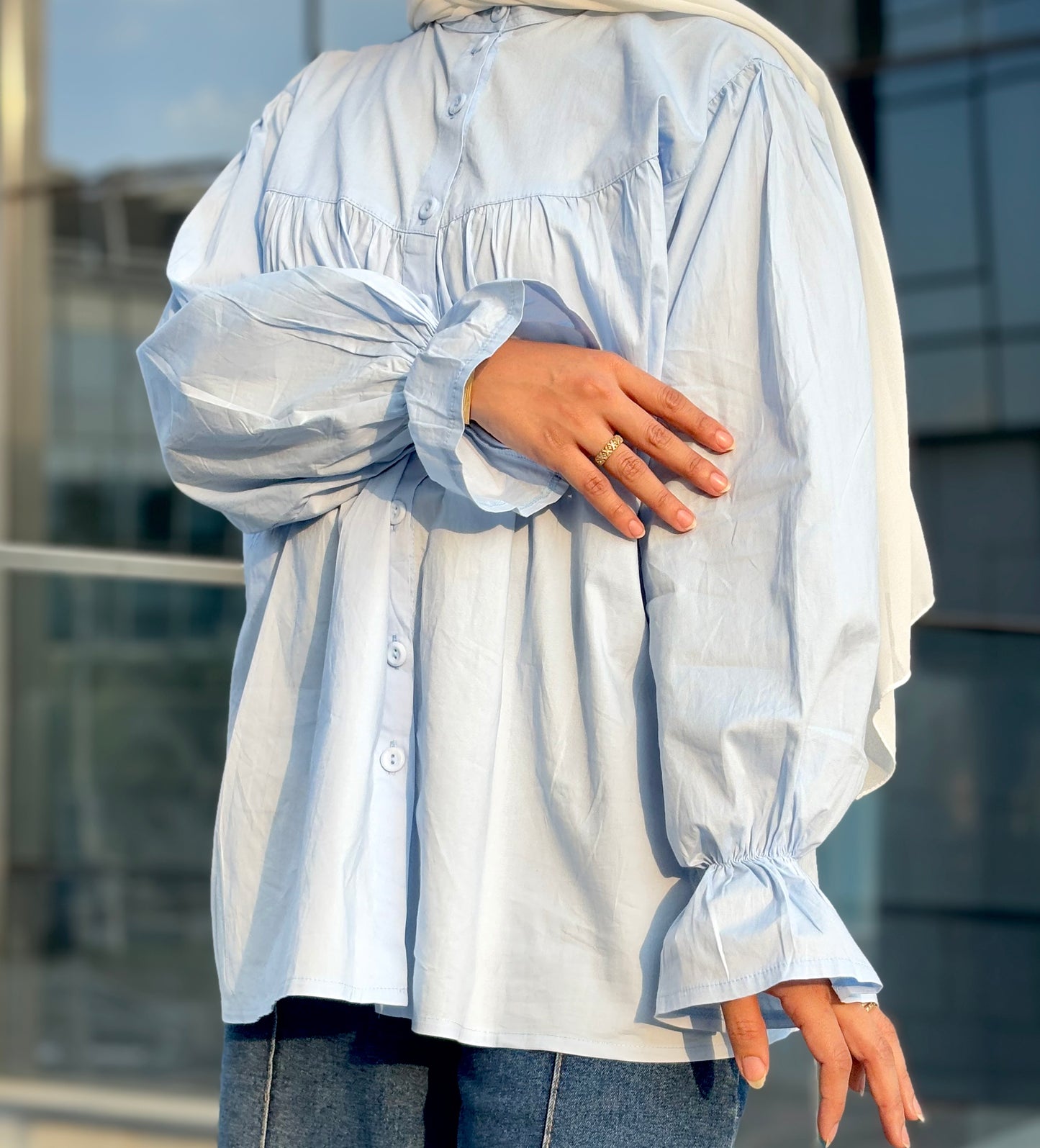 The Lady Blouse- Baby Blue