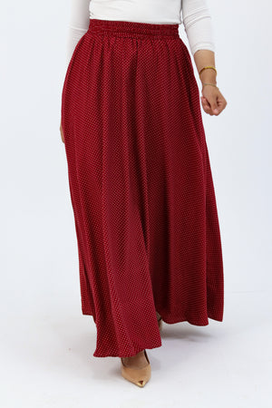THT GIRL Riviera burgundy skirt with a stylish blouse, featuring a fitted design and elegant fabric, perfect for casual or dressy occasions.