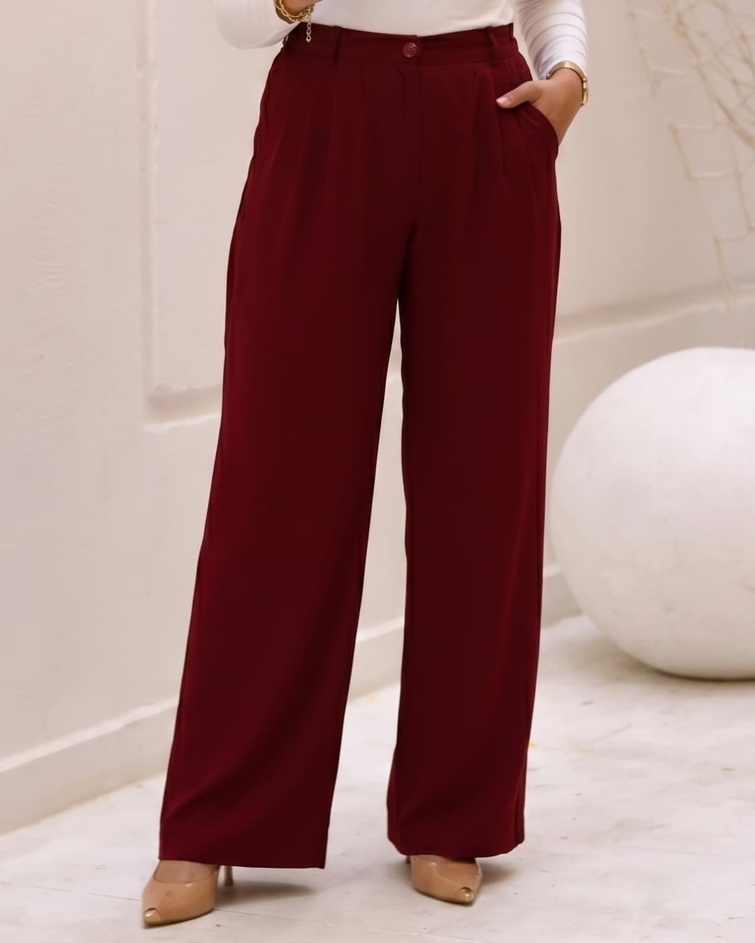 Loose pants Burgundy