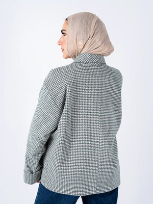 Green TOKYO oversized jacket by THT GIRL, stylish fashion outerwear with a relaxed fit and modern design.