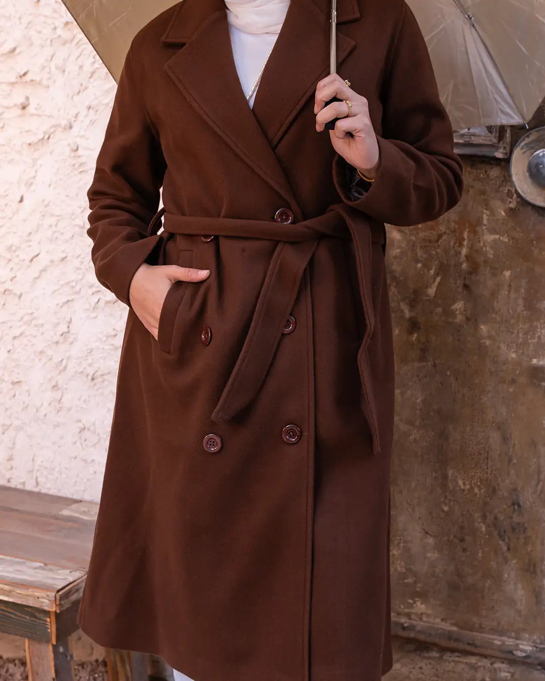 Brown Milano Jacket by THT GIRL, stylish fashion outerwear with a modern design, shown in the image.