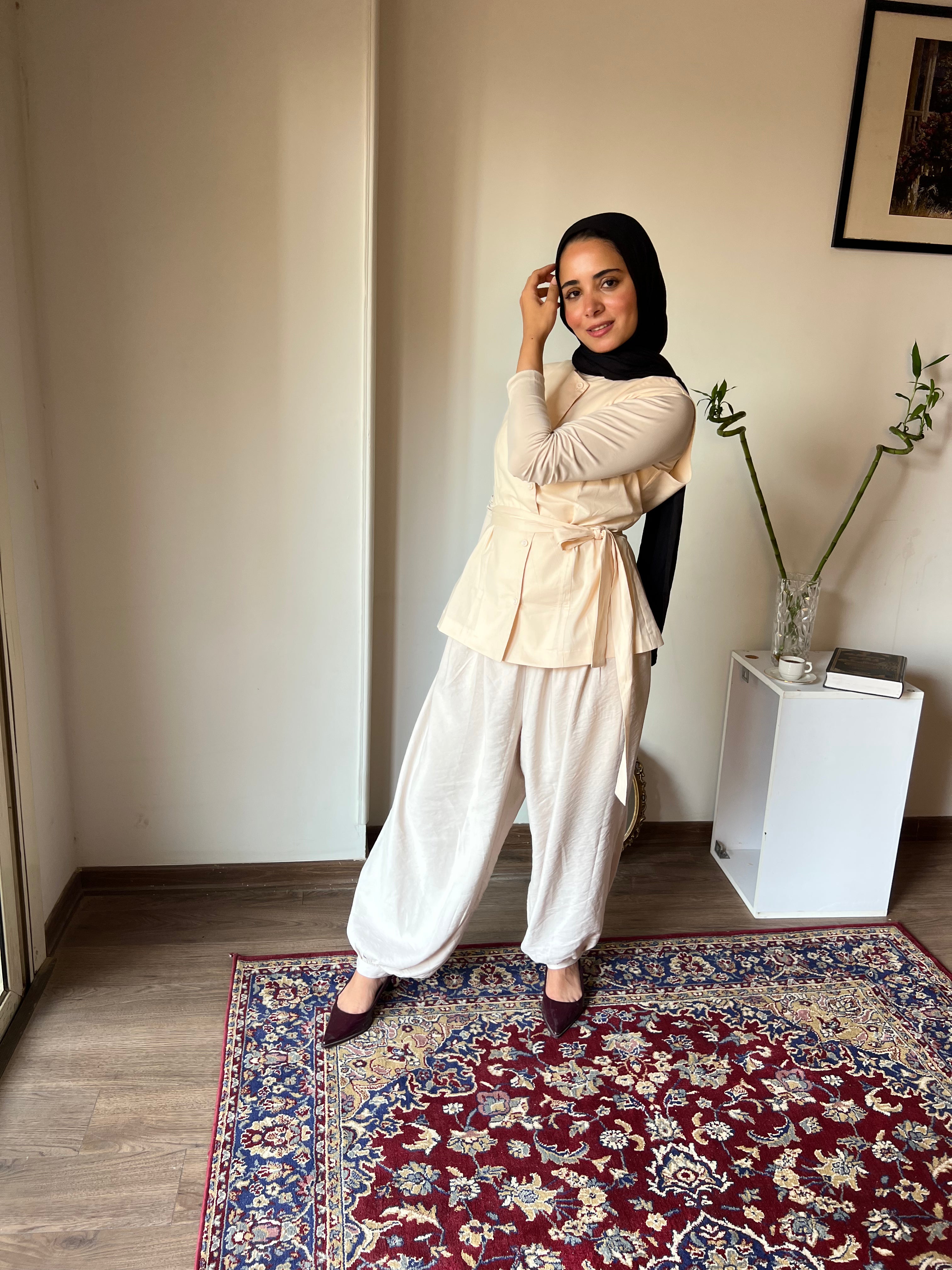 Balloon Pants-Beige