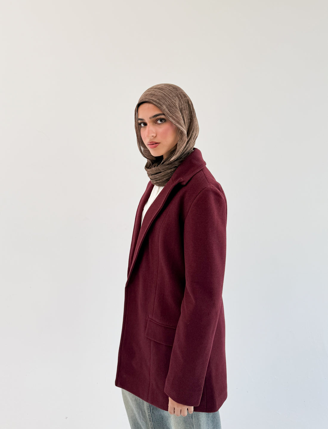 Wool jacket -Burgundy