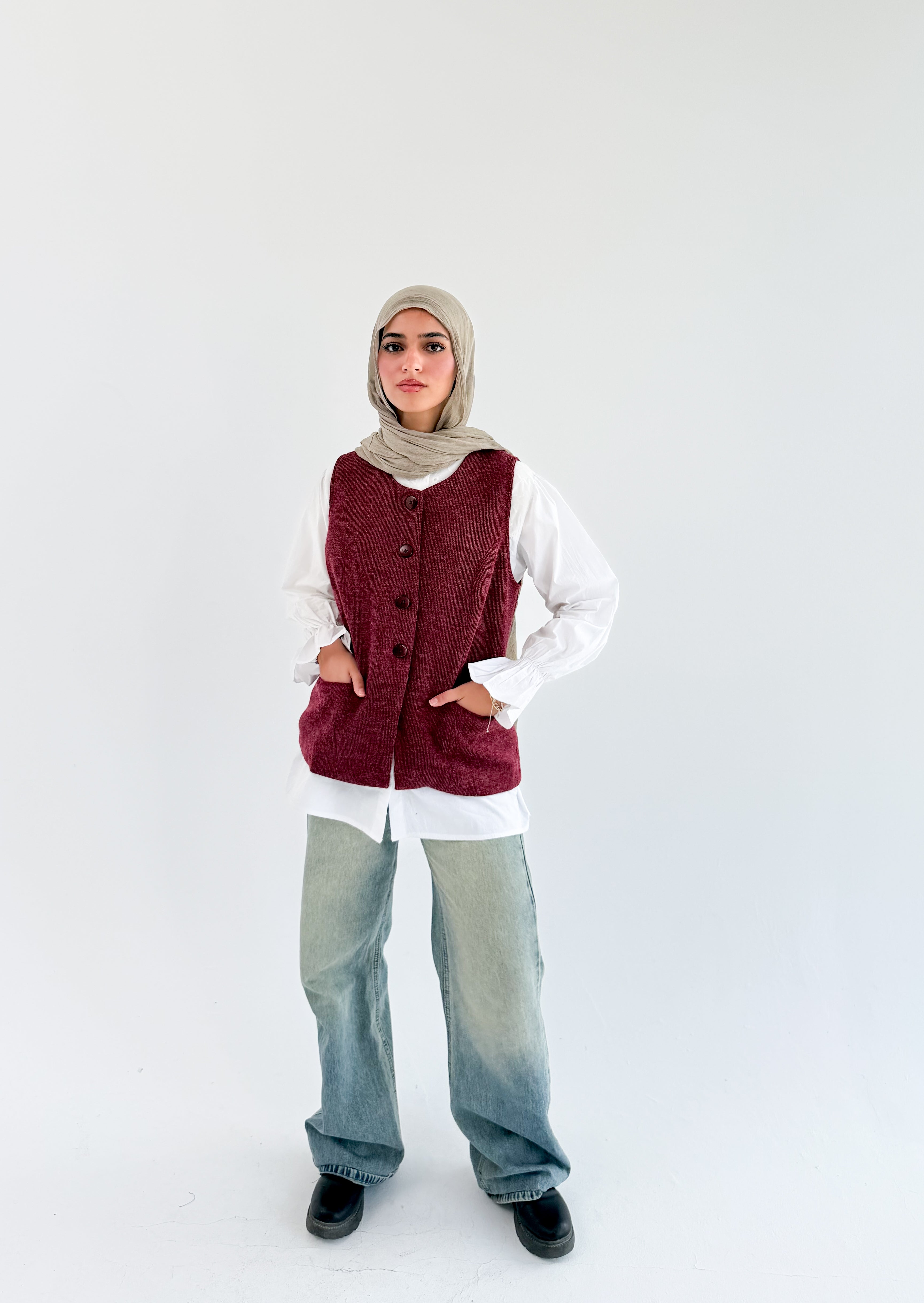 London Vest Burgundy