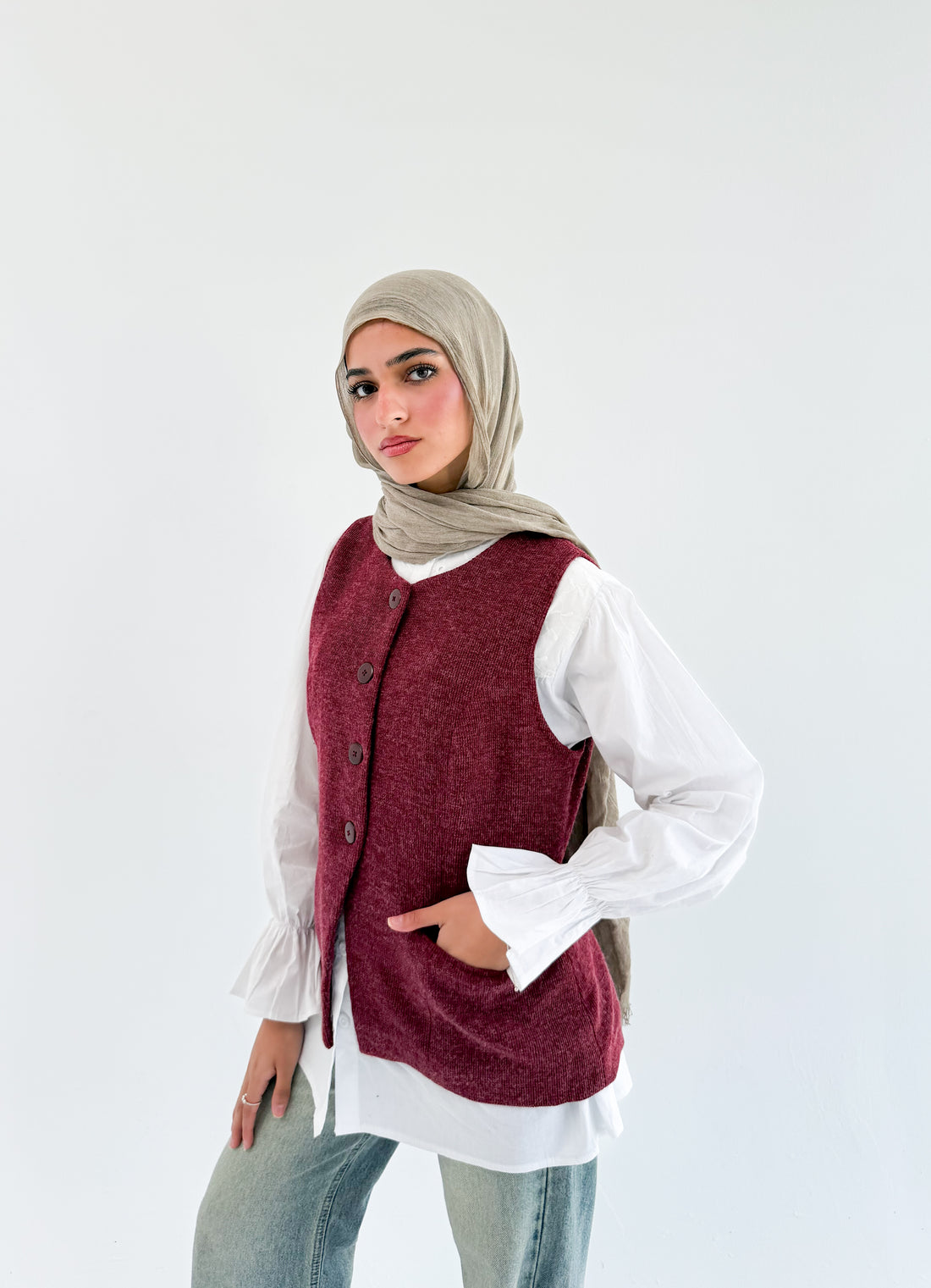 London Vest Burgundy