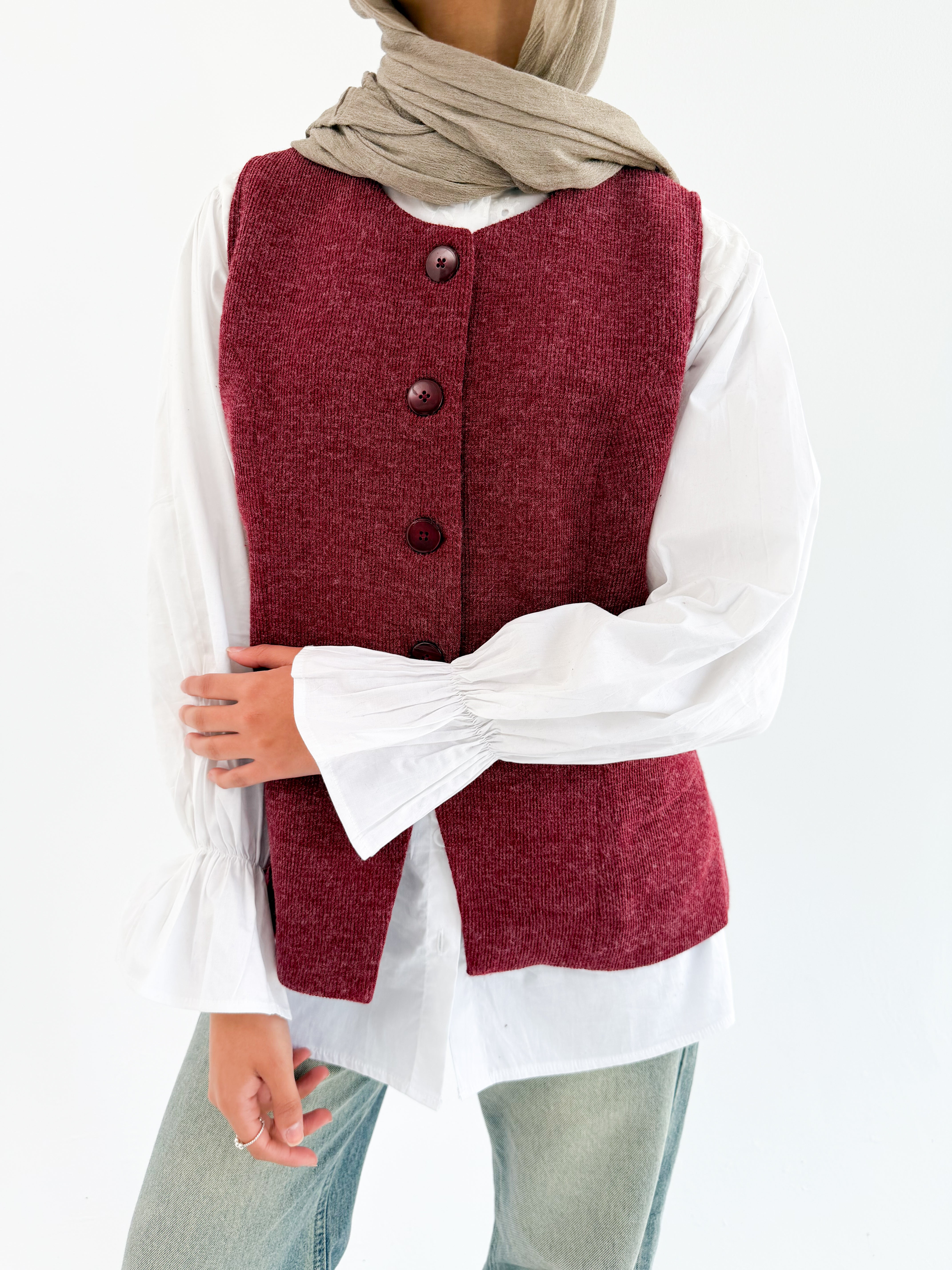 London Vest Burgundy