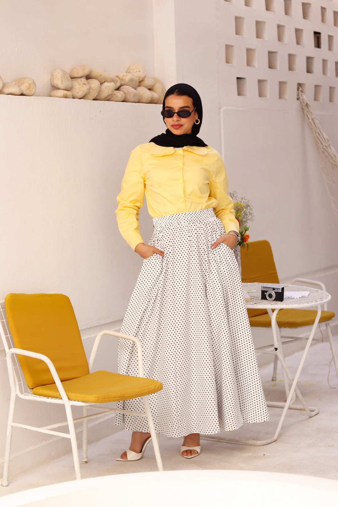 Yellow Paris blouse by THT GIRL featuring short sleeves and a lightweight summer fabric.