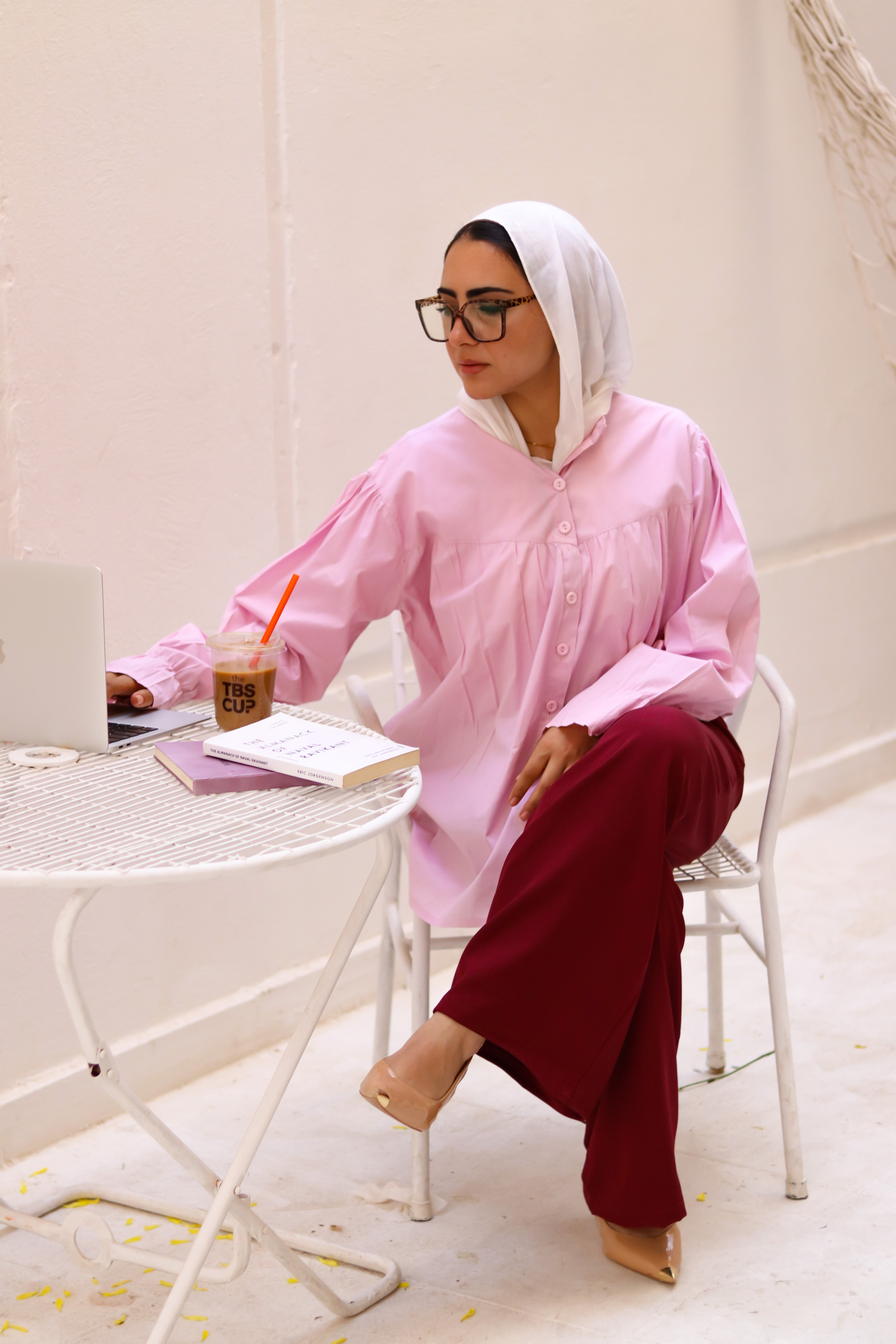 THT GIRL loose burgundy pants with relaxed fit, featuring soft fabric and stylish design, shown in the product image.